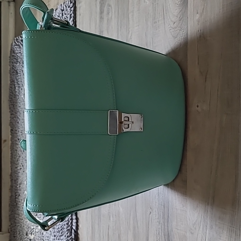 Turquoise Structured Saddlebag Purse